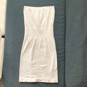 White strapless slip